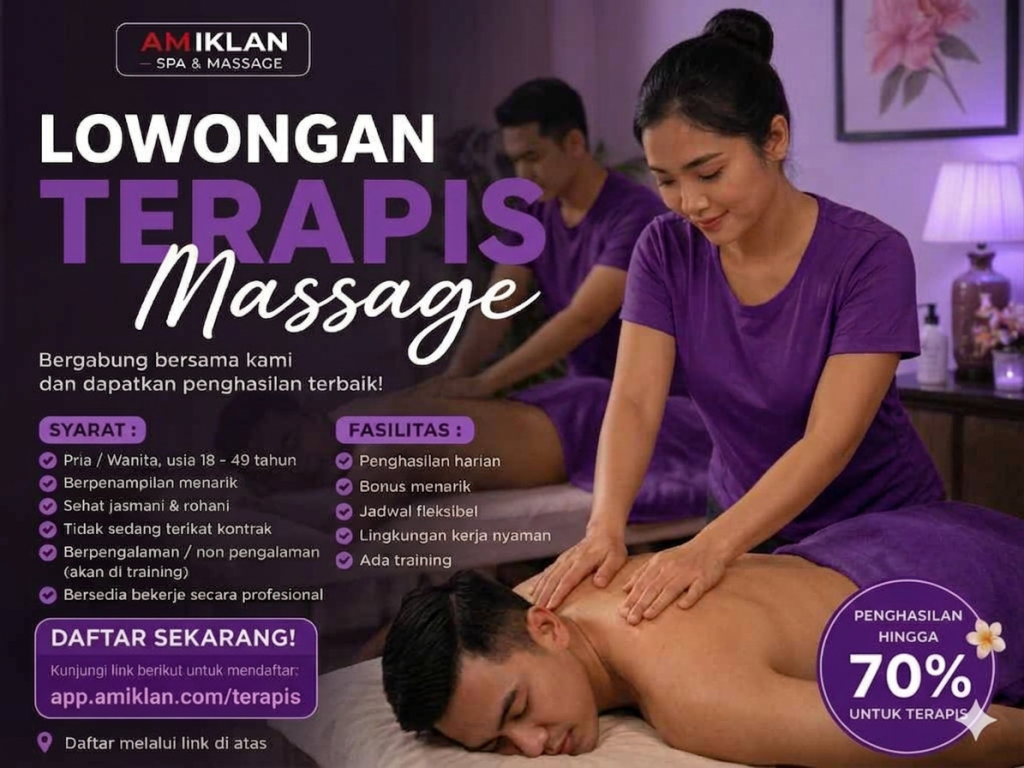 Lowongan PART-TIME Terapis Massage | Pijat Panggilan Area Jabodetabek